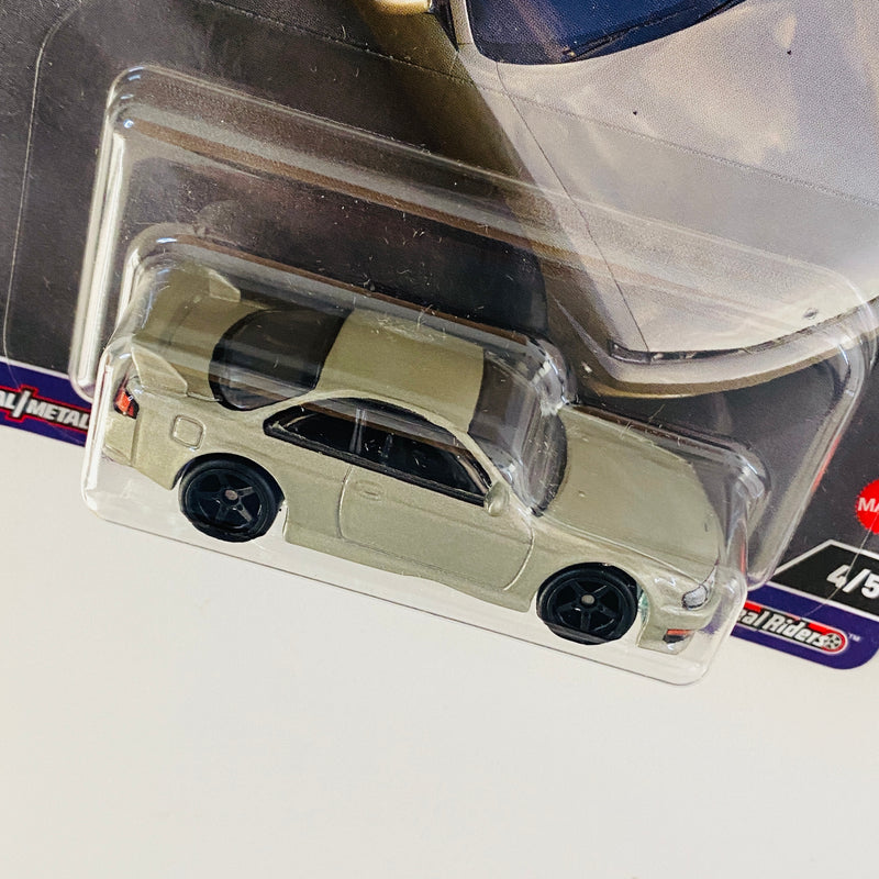 2024 Hot Wheels Premium Car Culture Slide Street 2 Nissan 240SX S14 gris Llantas de Goma RR