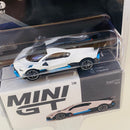 2023 Mini GT MiJo Exclusives 1:64 Limited Edition 1/3600 Bugatti Divo blanco Llantas de Goma