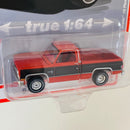 2021 Auto World Premium Series Muscle Trucks Limited Edition 1/18,798 1984 Chevy Silverado 10 Fleetside rojo Llantas de Goma