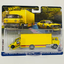 2025 Hot Wheels Premium Car Culture Team Transport 1972 Toyota Corolla Levin y camión Sakura Sprinter con Llantas de Goma RR