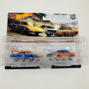 2022 Hot Wheels Premium Car Culture Plymouth 2 Pack Set de 2 - 70 Plymouth Superbird y 70 Plymouth Roadrunner con Llantas de Goma RR - Detalle Burbuja