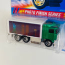 1995 Hot Wheels Photo Finish Series Hiway Hauler 70s COE Kenworth verde metálico 7SP