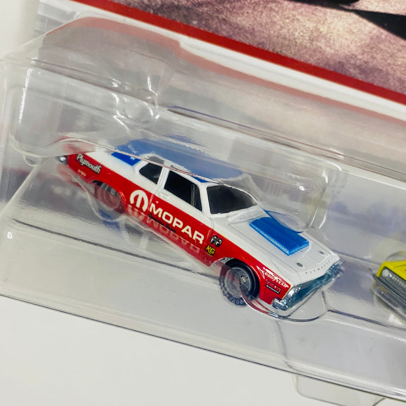 2023 Hot Wheels Premium Car Culture Classic Muscle 2 Pack Set de 2 - 63 Plymouth Belvedere 426 Wedge y 65 Dodge Coronet con Llantas de Goma RR