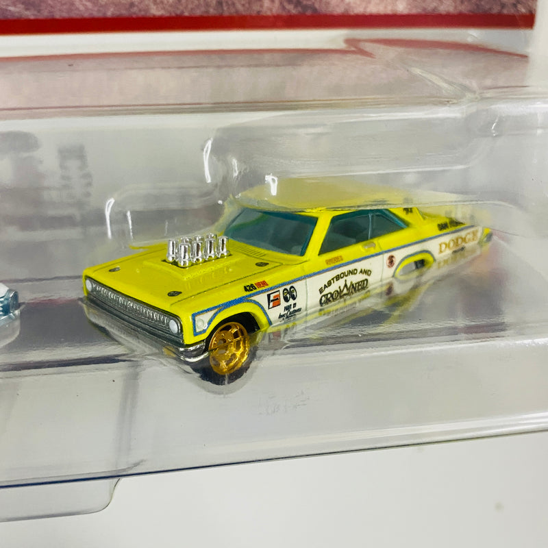 2023 Hot Wheels Premium Car Culture Classic Muscle 2 Pack Set de 2 - 63 Plymouth Belvedere 426 Wedge y 65 Dodge Coronet con Llantas de Goma RR