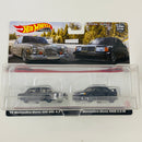 2021 Hot Wheels Premium Car Culture Mercedes Benz 2 Pack Set de 2 - 72 Mercedes Benz 280 SEL 4.5 y Mercedes Benz 190 E 2.5 16 con Llantas de Goma RR