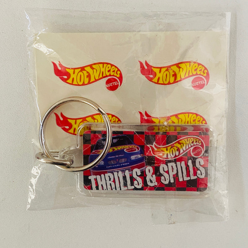 1997 Hot Wheels NASCAR Thrills & Spills Hot Wheels Keychain Pontiac Grand Prix - Llavero con Stickers