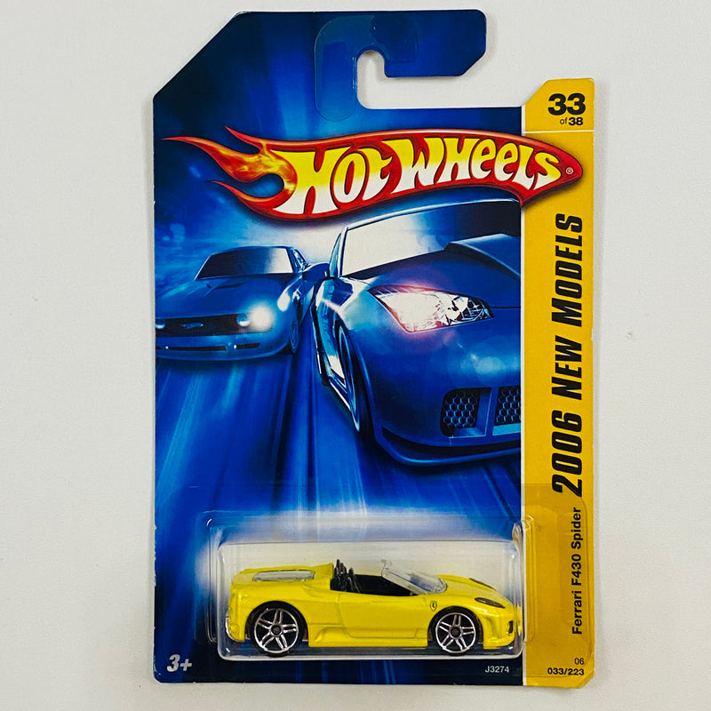 2006 Hot Wheels New Models Ferrari F430 Spider amarillo PR5 Primera Edición