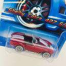 2005 Hot Wheels Shelby Cobra 427 S/C 160 rojo LW base ZAMAC