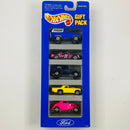1994 Hot Wheels Ford 5 Pack Set de 5 - Ford Bronco 4-Wheeler, Ford T-Bird Stocker, 32 Ford Delivery, 57 T-Bird Ford, 34 Ford 3-Window