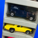 1994 Hot Wheels Ford 5 Pack Set de 5 - Ford Bronco 4-Wheeler, Ford T-Bird Stocker, 32 Ford Delivery, 57 T-Bird Ford, 34 Ford 3-Window