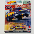 2022 Hot Wheels Premium Car Culture Dragstrip Demons NHRA 73 Plymouth Duster morado metálico Llantas de Goma RR base ZAMAC