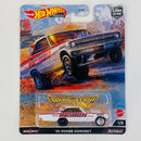 2022 Hot Wheels Premium Car Culture Dragstrip Demons 65 Dodge Coronet blanco Llantas de Goma RR base ZAMAC - Detalle Burbuja