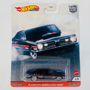 2020 Hot Wheels Premium Car Culture Power Trip Plymouth Barracuda Hemi negro Llantas de Goma RR base ZAMAC