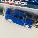 2021 Hot Wheels Premium Car Culture Modern Classics Mitsubishi Lancer Evolution VI azul metálico Llantas de Goma RR Primera Edición
