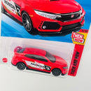 2025 Hot Wheels Then and Now 2018 Honda Civic Type R rojo 10SP