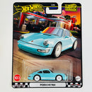2024 Hot Wheels Premium Boulevard Porsche 964 celeste Llantas de Goma RR