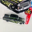 2017 Hot Wheels HW Flames 55 Chevy negro con flamas MC5