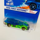 1996 Hot Wheels First Editions Road Rocket verde LW base ZAMAC Primera Edición