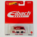 2023 Hot Wheels Premium Pop Culture Speed Shop Eibach Volkswagen Kool Kombi rojo con blanco Llantas de Goma RR