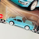 2024 Hot Wheels Premium Boulevard Porsche 964 celeste Llantas de Goma RR
