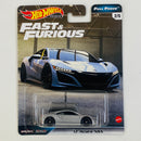 2020 Hot Wheels Premium Fast & Furious Full Force Rápidos y Furiosos 17 Acura NSX plata metálico Llantas de Goma RR - Detalle Burbuja