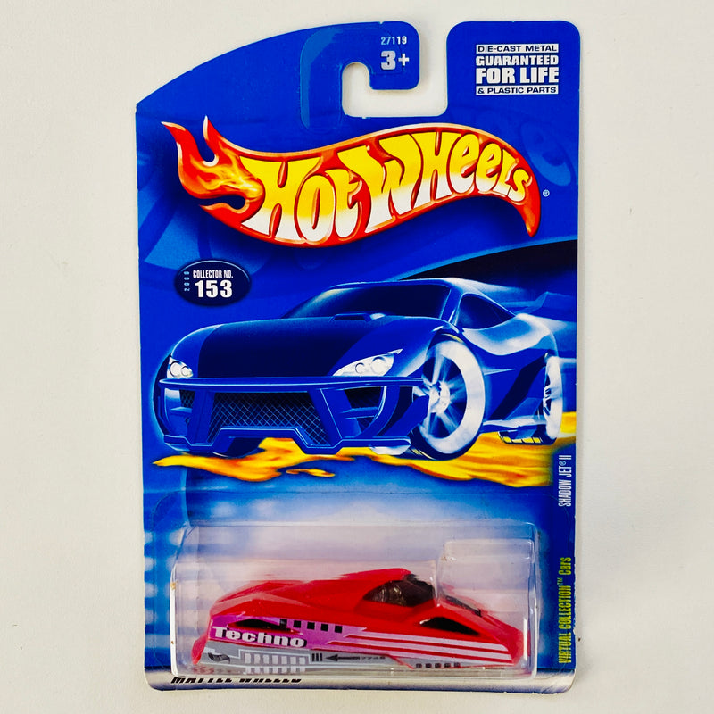 2000 Hot Wheels Virtual Collection Shadow Jet II 153 rojo 5DOT base ZAMAC