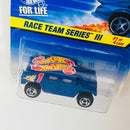1997 Hot Wheels Race Team Series III Hummer Humvee azul SB base ZAMAC