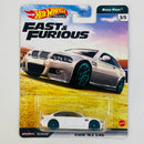 2021 Hot Wheels Premium Fast & Furious Euro Fast Rápidos y Furiosos BMW M3 E46 blanco Llantas de Goma RR Primera Edición
