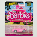 2025 Hot Wheels Premium Pop Culture Barbie The Movie 1956 Corvette Chevrolet rosado Llantas de Goma RR