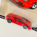 2022 Hot Wheels Premium Car Culture Jay Leno's Garage Lamborghini Countach LP 5000 QV rojo Llantas de Goma RR