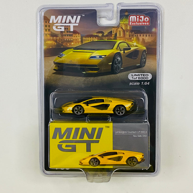 2024 Mini GT MiJo Exclusives 1:64 Limited Edition 1/6,000 Lamborghini Countach LPI 800-4 New Giallo Orion amarillo Llantas de Goma