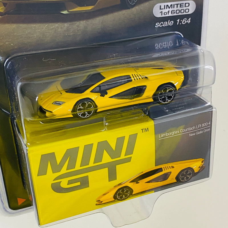 2024 Mini GT MiJo Exclusives 1:64 Limited Edition 1/6,000 Lamborghini Countach LPI 800-4 New Giallo Orion amarillo Llantas de Goma