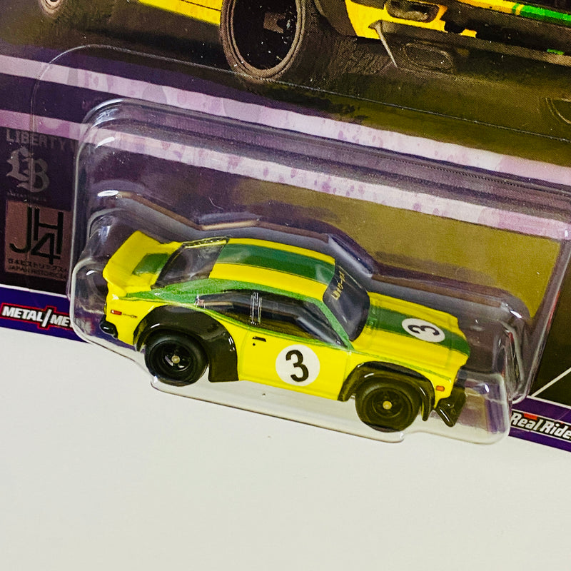 2024 Hot Wheels Premium Car Culture Japan Historics 4 Mazda RX-3 amarillo Llantas de Goma RR