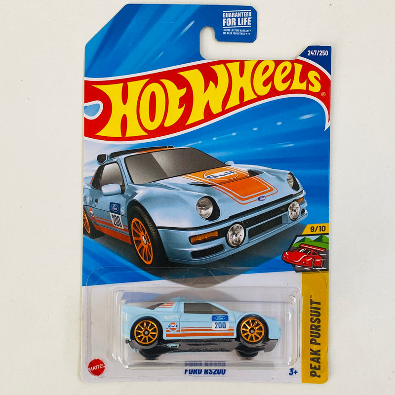 2025 Hot Wheels Peak Pursuit GULF Ford RS200 celeste 10SP - Básico del STH