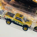 2025 Hot Wheels Premium Car Culture HW Off Road 2017 Ford F-150 Raptor dorado metálico Llantas de Goma RR