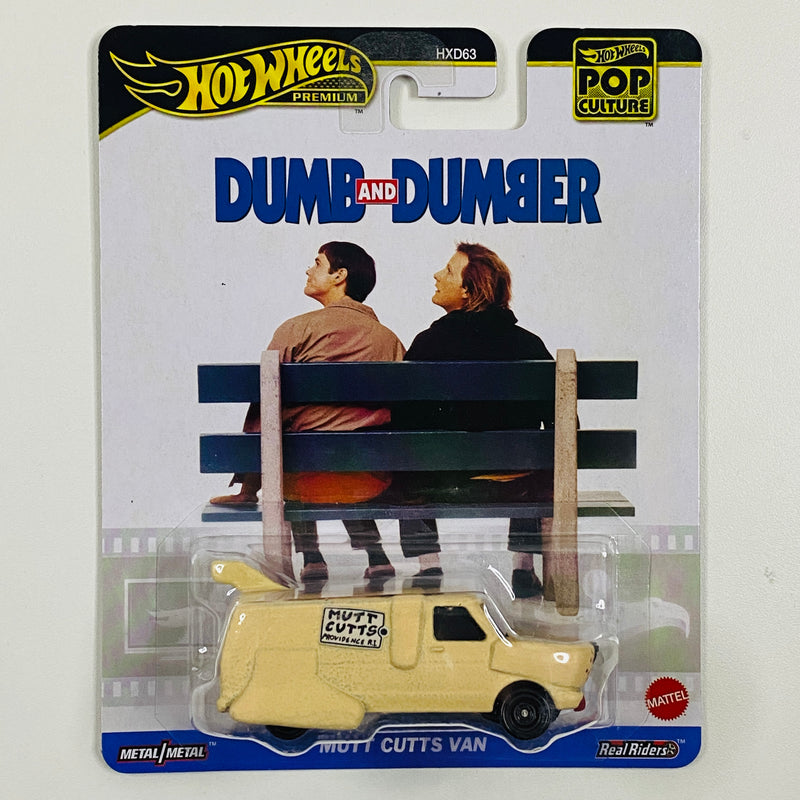 2025 Hot Wheels Premium Pop Culture Dumb and Dumber Mutt Cutts Van El Tonto y El Más Tonto beige texturizado Llantas de Goma RR