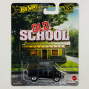 2025 Hot Wheels Premium Pop Culture Old School 1979 Dodge Ram Van negro Llantas de Goma RR base ZAMAC Primera Edición