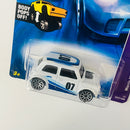 2007 Hot Wheels Pop-Offs Morris Mini Cooper blanco 10SP base ZAMAC