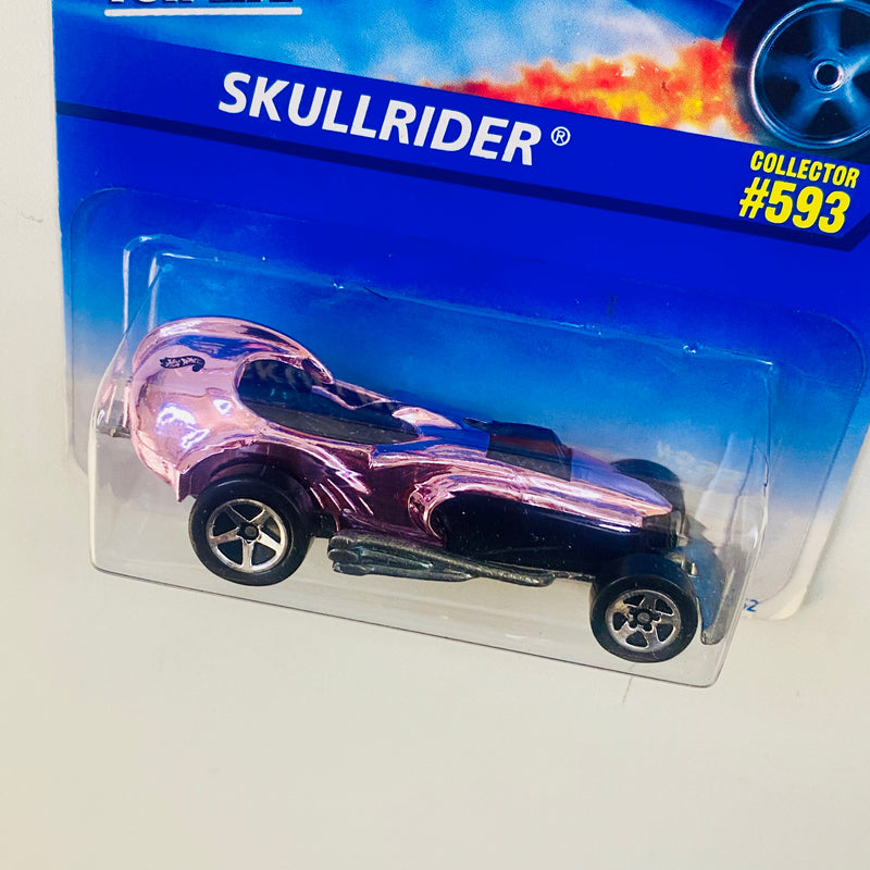 1996 Hot Wheels Skullrider 593 rosado cromado 5SP base ZAMAC Primera Edición