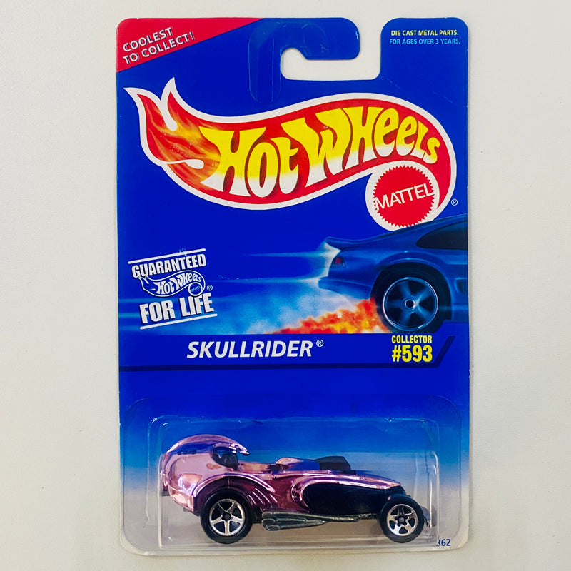 1996 Hot Wheels Skullrider 593 rosado cromado 5SP base ZAMAC Primera Edición