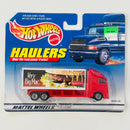 1999 Hot Wheels Haulers McDonalds Very Big Mac Cabover Box Truck Camión de Carga rojo con blanco 7SP