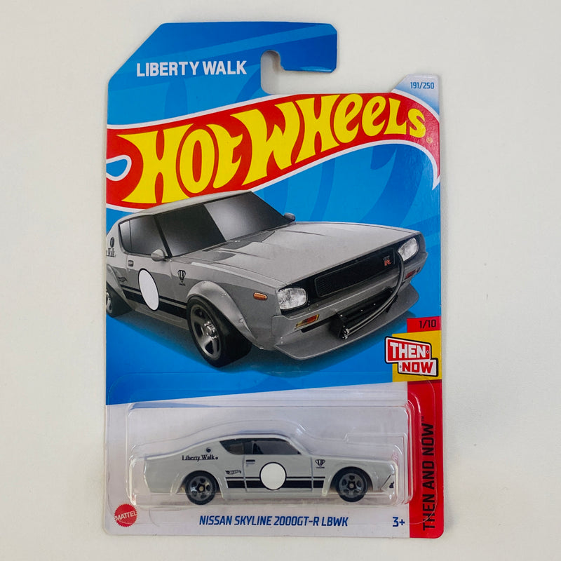 2024 Hot Wheels Then and Now Liberty Walk Nissan Skyline 2000GT-R LBWK gris 5SP