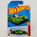 2024 Hot Wheels Then and Now 2016 Ford GT Race verde metálico PR5