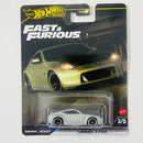 2025 Hot Wheels Premium Fast & Furious Rápidos y Furiosos Nissan 370Z plata Llantas de Goma RR