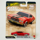 2026 Hot Wheels Premium Fast & Furious 25th Anniversary Rápidos y Furiosos 1970 Chevrolet Chevelle SS rojo Llantas de Goma RR base ZAMAC