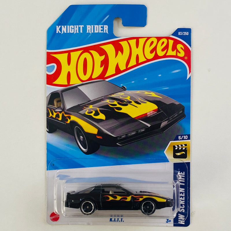 2025 Hot Wheels HW Screen Time KITT El Auto Fantástico Knight Rider K.I.T.T. negro con flamas MC5
