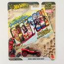 2026 Hot Wheels Premium Pop Culture Marvel Deadpool Spider-Mobile Dead-Buggy rojo Llantas de Goma RR