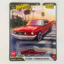 2026 Hot Wheels Premium Boulevard 67 Custom Mustang Ford rojo metálico Llantas de Goma RR base ZAMAC