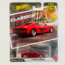 2026 Hot Wheels Premium Car Culture 10th Anniversary Modern Classics Ferrari Testarossa rojo Llantas de Goma RR Primera Edición