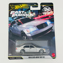 2026 Hot Wheels Premium Fast & Furious 25th Anniversary Rápidos y Furiosos Mercedes Benz 500 SEL plata metálico Llantas de Goma RR